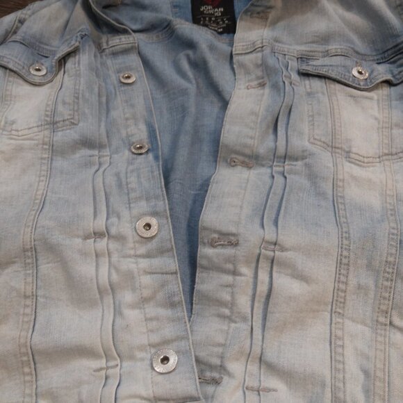 Jordan Craig Distressed Design Back Jean Jacket Size Medium - Picture 3 of 13